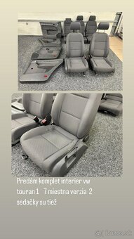 Predám INTERIER sedačky+tapacíre VW TOURAN 1T 7-MIEST - 13
