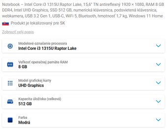NOVÝ notebook ASUS Vivobook 15 X1504V - záruka do 26.5.2027 - 13