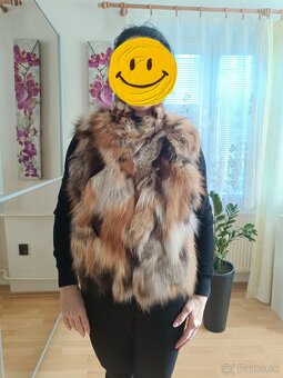 Líščia kožušinová vesta s leopardím vzorom - 13
