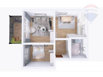 PRIESTRANNÝ 2-izbový byt (68m2) s VEĽKOU ZÁHRADOU (199m2), t - 13