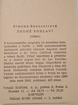 1. vydání, Simone Beauvoirová, Druhé pohlaví, 1966 - 13