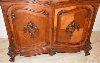 Starožitná řezbovaná toaletka s mramorem - 13