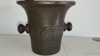 Starý válečný litinový mažiar s dělom a rokem 1914-1917 +tlo - 13