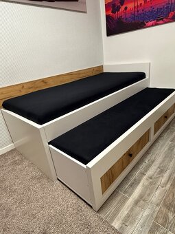 Masivna rozkladacia postel s matracmi 90x200cm - 13