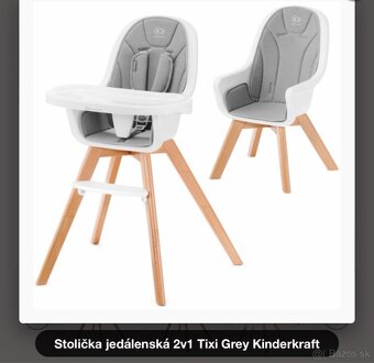 Detská stolička Kinderkraft Tixi šedá 2 v 1 - 13