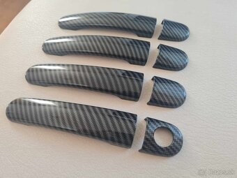 ČIERNE a KARBONOVE kľučky krytky klučiek dveri - 13