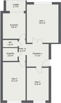 PRENÁJOM – 3 iz byt na začiatku Petržalky - 13