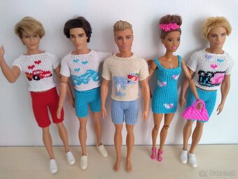 Námornícke letné šaty na bábiky barbie ken RH klobúky čiapky - 13