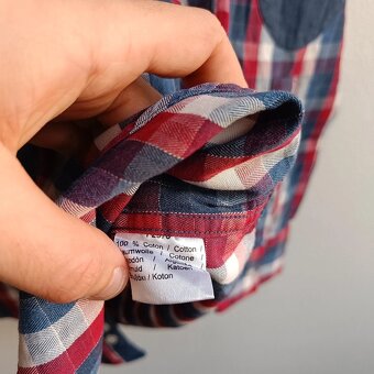 Lacoste károvaná košeľa kockovaná modrá červená biela S - 13
