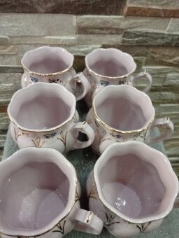 Růžový porcelán, sada 6 bucláčků, Chodov - 13