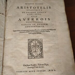 ARISTOTELES - VZÁCNE  PERGAMENOVÉ VYDANIA Z ROKU 1550 - 13