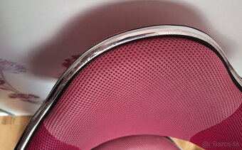 Posteľ s výsuvným lôžkom 90x200+komoda konik+ružová stolička - 13