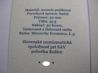 Jazdecké medaily Ferdinanda I. 1541/2022 SNS pri SAV Košice - 13