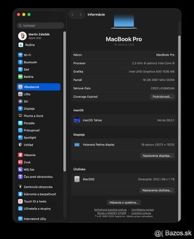 Predám Apple MacBook Pro 16, i9, 16GB, 1TB - 13