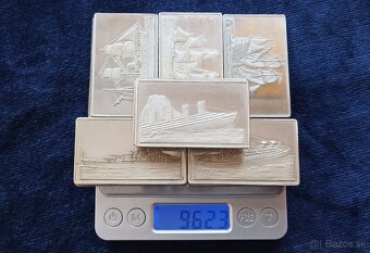 Investičné striebro-tehličky-sada Slávne lode-70te roky-962g - 13