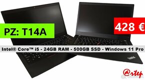 Notebook Lenovo ThinkPad - i5/24GB RAM/500GB SSD/ Win 11 Pro - 13