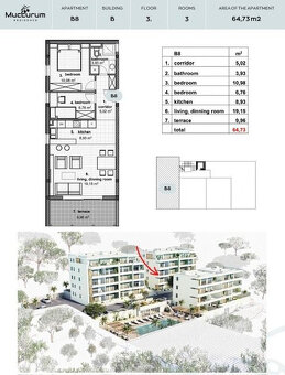 3 izb. Chorvátsko, Makarska, 65m2, terasa, garážové miesto v - 13