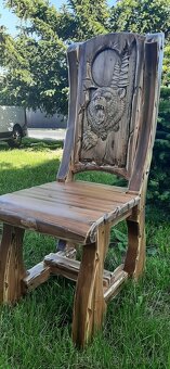 Drevený stôl Poľovnicke motivy 90×200cm+10stoliček - 13