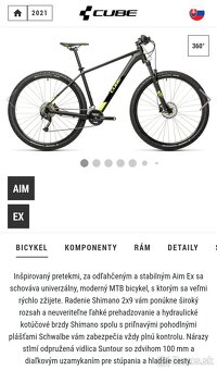 CUBE horsky bicykel 27,5"kolesa, velkost ramu S - 16" - 13