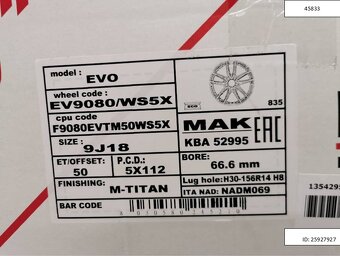 9J R18 5x112 ET50 Škoda Karoq, Vw Golf alu disky 1259 - 13