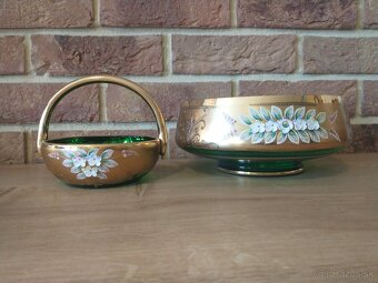 borské sklo, art deco, labute, zlatá zuzana - 13