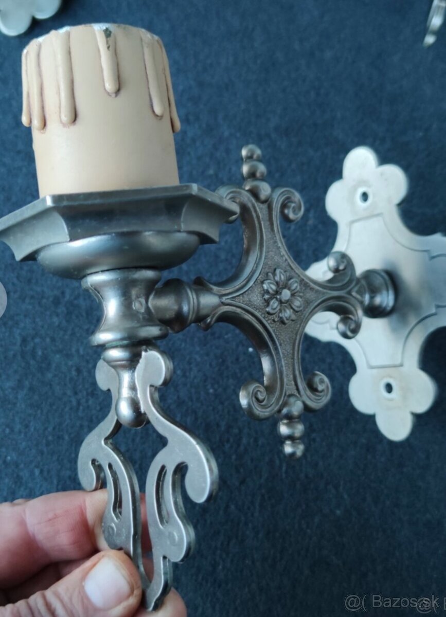 Staré věci - lampa, svícen, sochy, citera, čajová souprava - 14