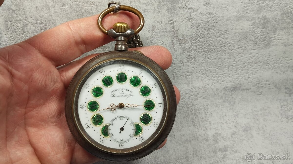 Velké dvouplášťové kapesní hodinky Régulatéur - 14