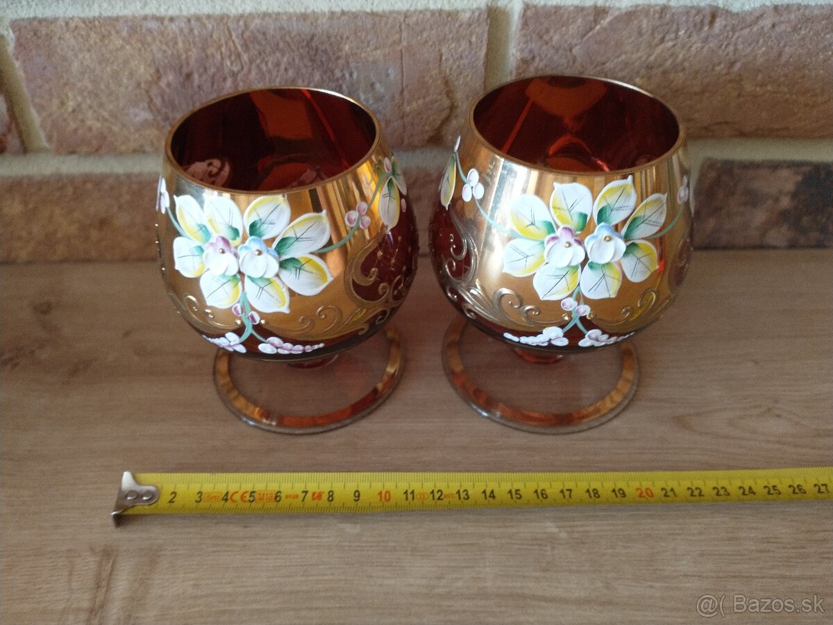 borské sklo, hutné sklo, zlatá zuzana ružová - 14