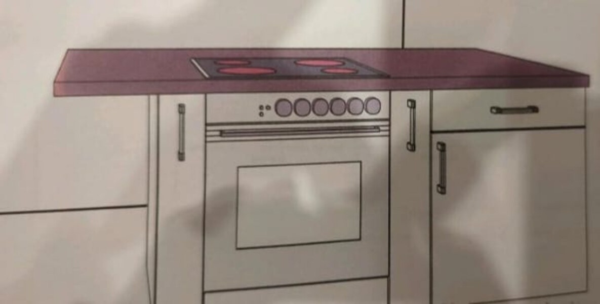 Krémová lesklá linka Nobilia se spotřebiči,5855 - 14