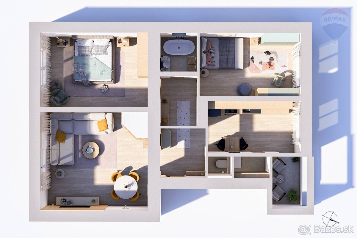 PREDANÉ Predaj: 3-izbový byt s krbom priamo v centre L - 14