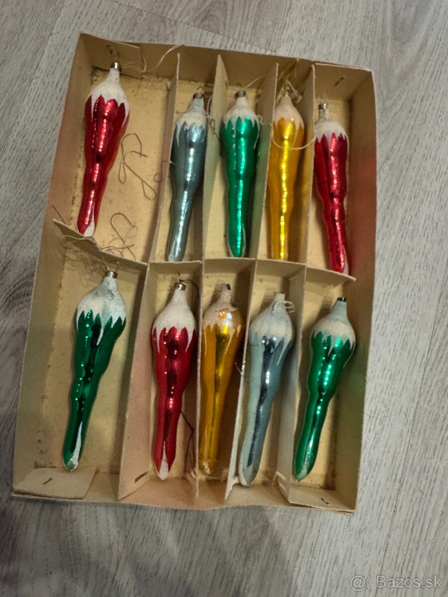 Retro vianočné ozdoby cencúle - 14
