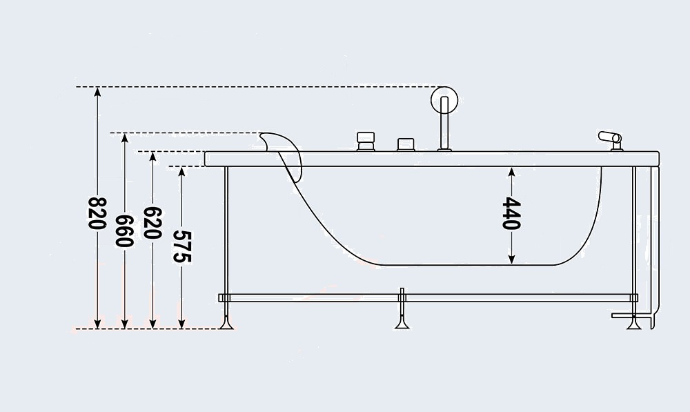 M-SPA - 0206 Vaňa s hydromasážou 167 x 85 x 55 cm - 14