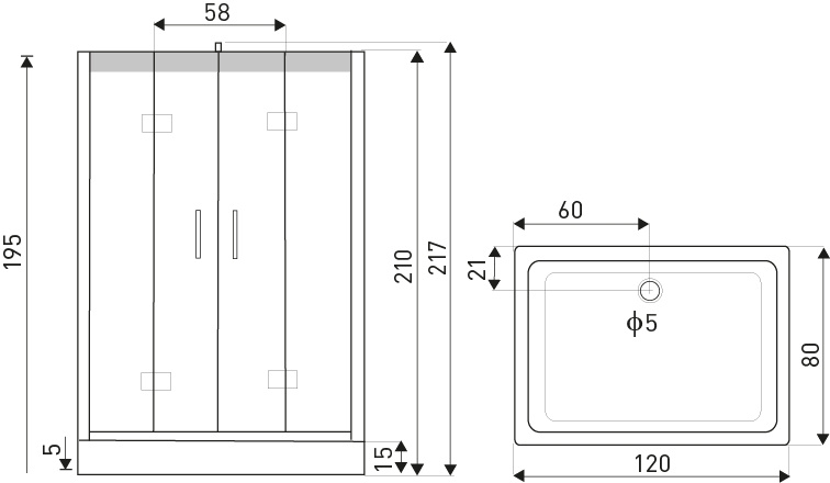 KERRA-TULUZA sprchovy box 120x80x217cm - 14