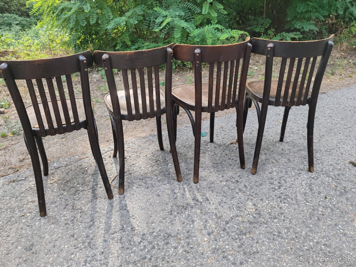 Kaviarenský stolík J. Hoffmann a 4x stolička Thonet - 14