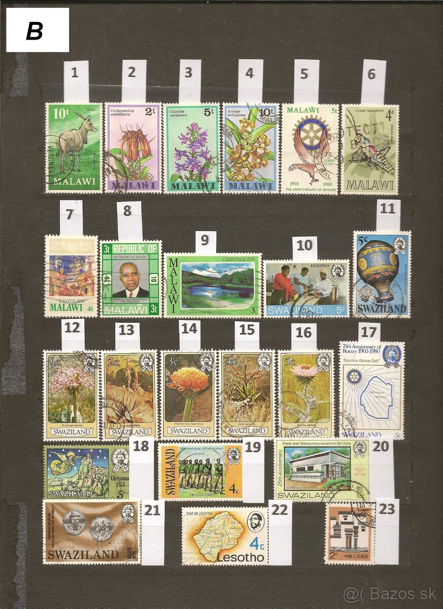 Filatelia-Poštové známky na predaj, 10 cent za kus - 14