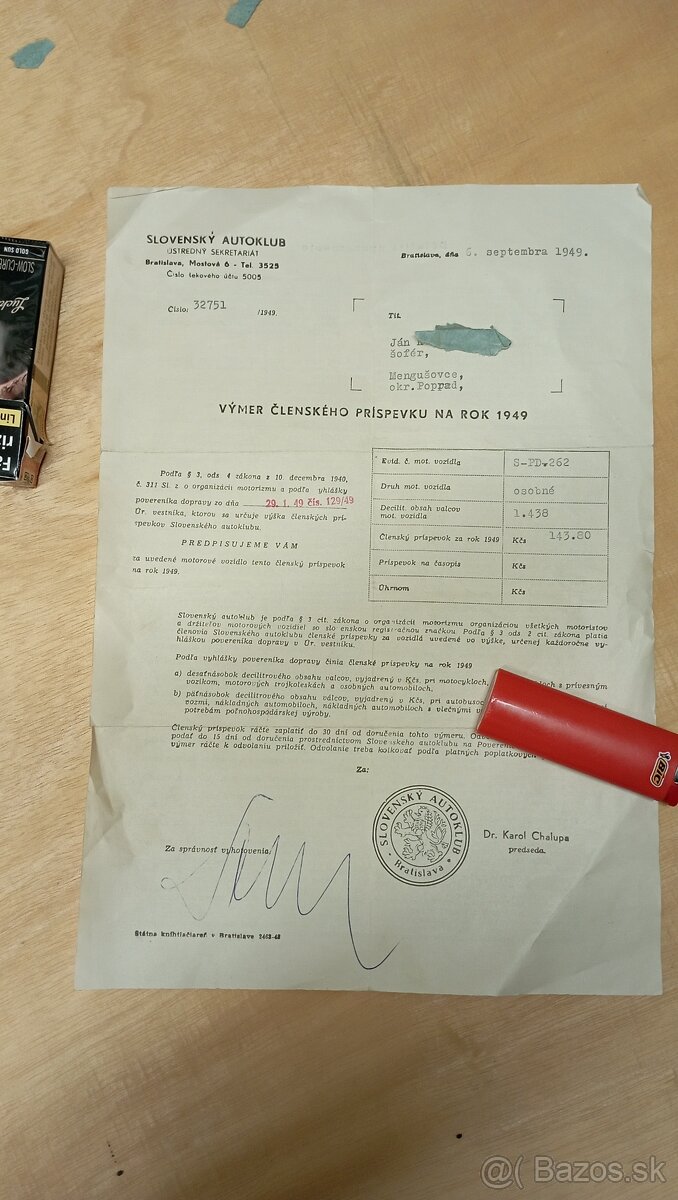 Preukaz..účtenka ..na veterán.. Škoda - 14