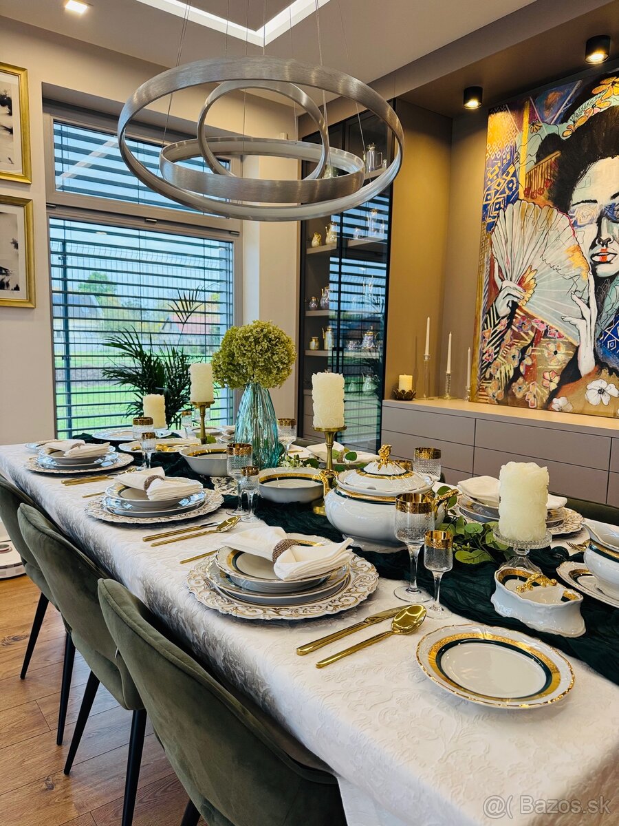 Nová pozlátená obedová súprava Thun pre 12 osôb-posielam - 14