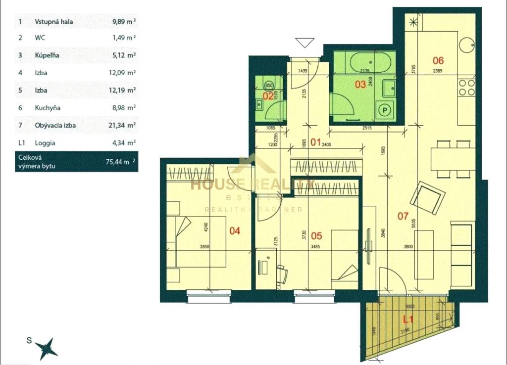 Novostavba Čerešne 3 izbový byt s parkingom, Polianky, BA IV - 14