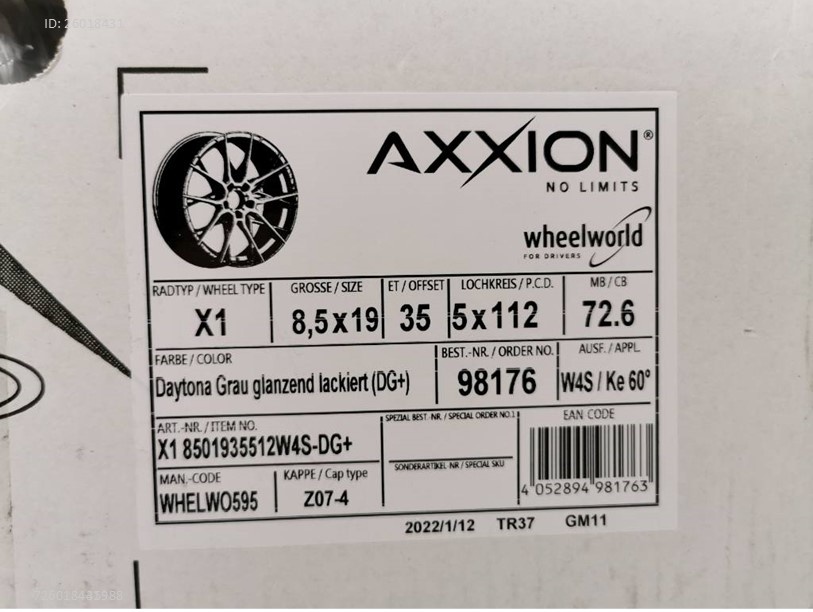 Škoda, Vw alu disky 8,5J R19 5x112 ET35 Axxion 1227 - 14