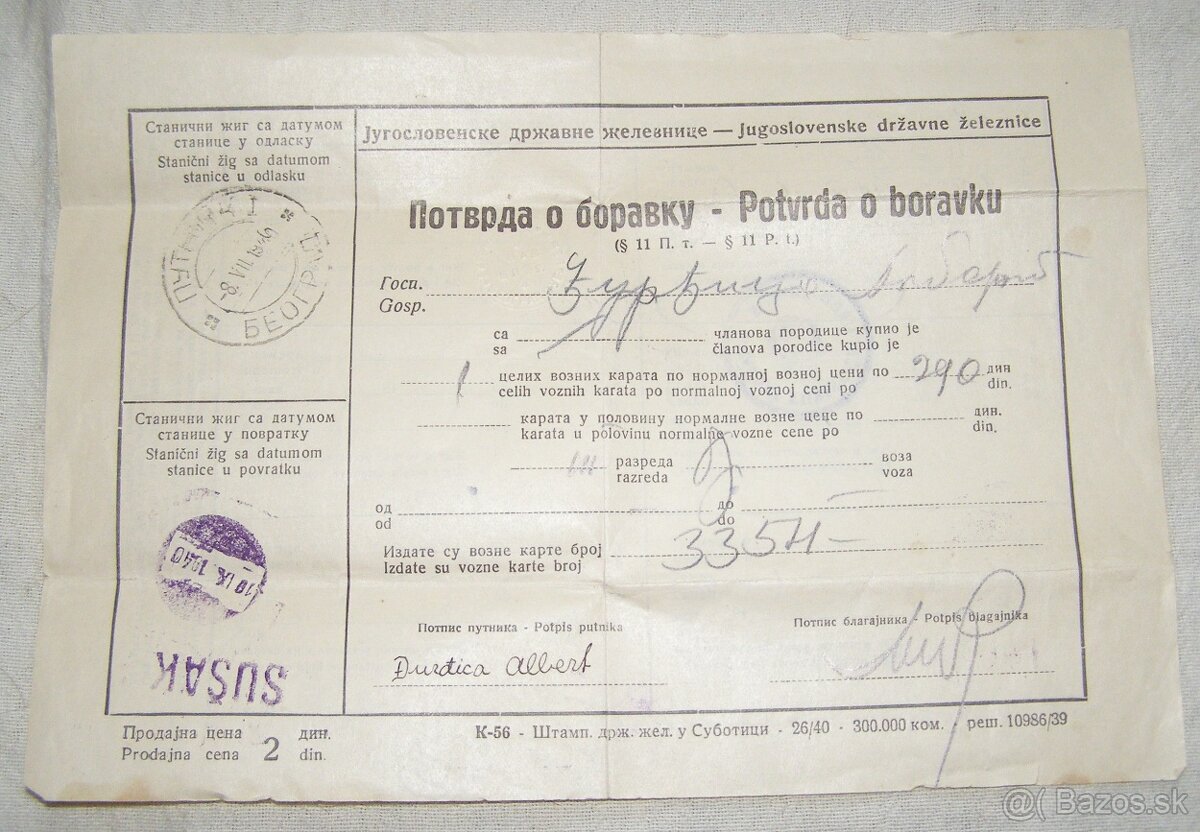 Predam Chorvatsky diplomatický pas z 2 ww...vela razítok spo - 14