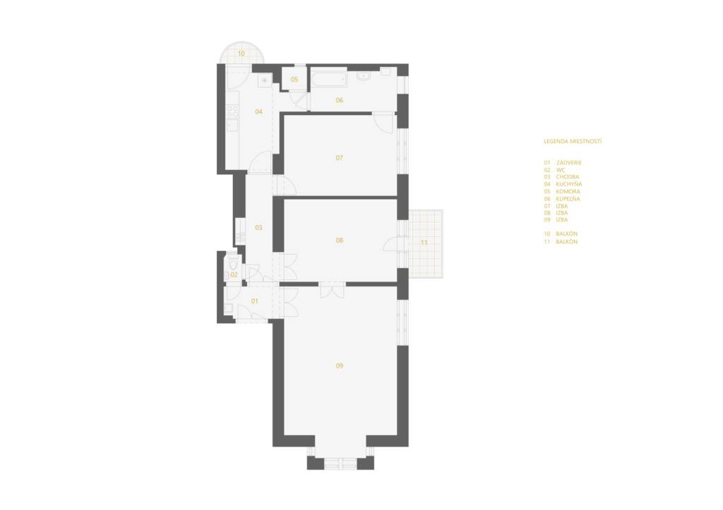 Priestranný 3-izbový byt s historickým šarmom v Starom Meste - 14