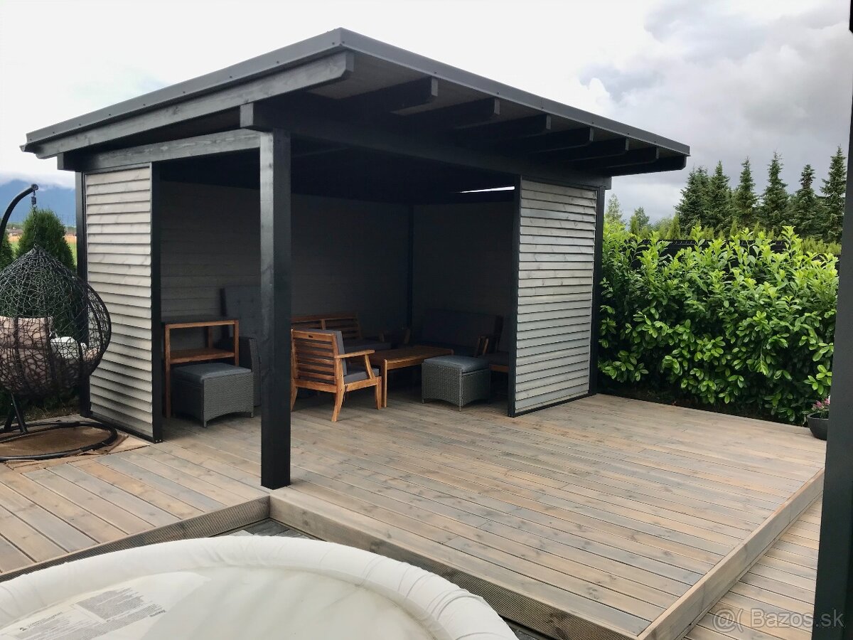 Pergoly Altánky Prístrešky Terasy Drevené Žaluzie - 14