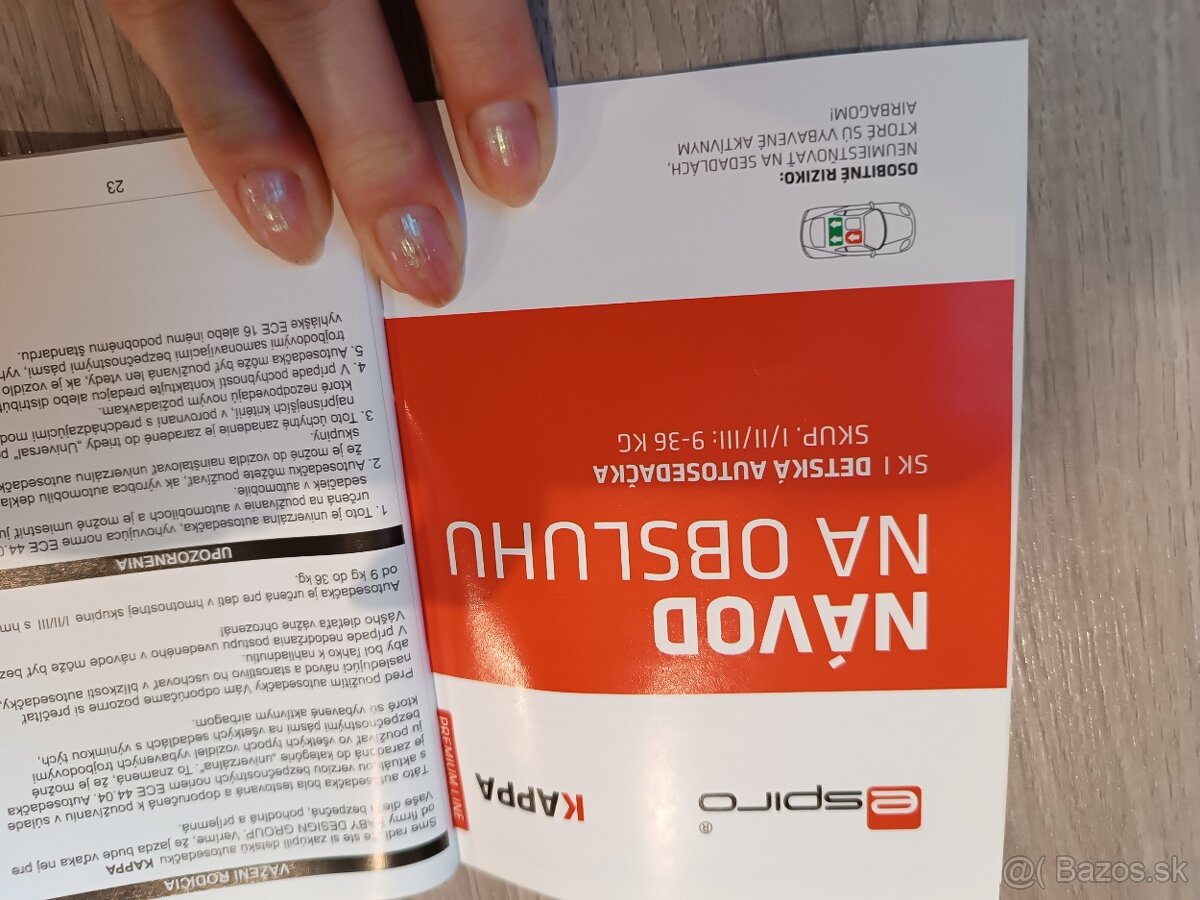 Autosedačka kappa espiro 9-36kg červená plus hnedá autosedač - 14