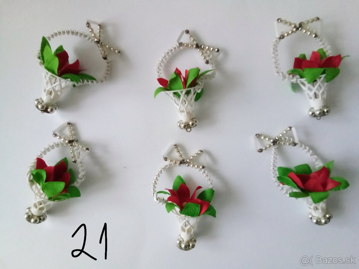 Staré, vánoční ozdoby, špičky, baňky - vianočné ozdoby - 14