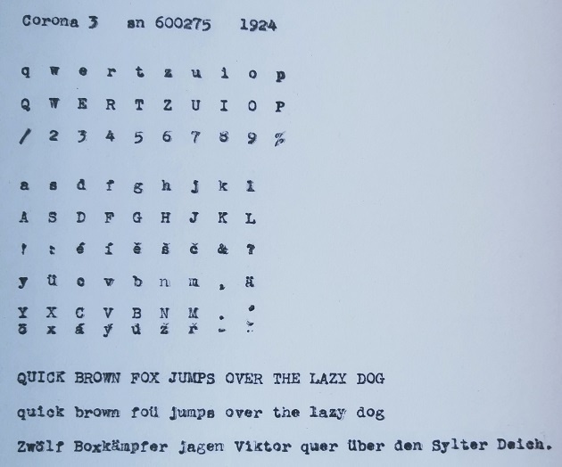 Starožitný písací stroj Corona 3 z roku 1924 - 14