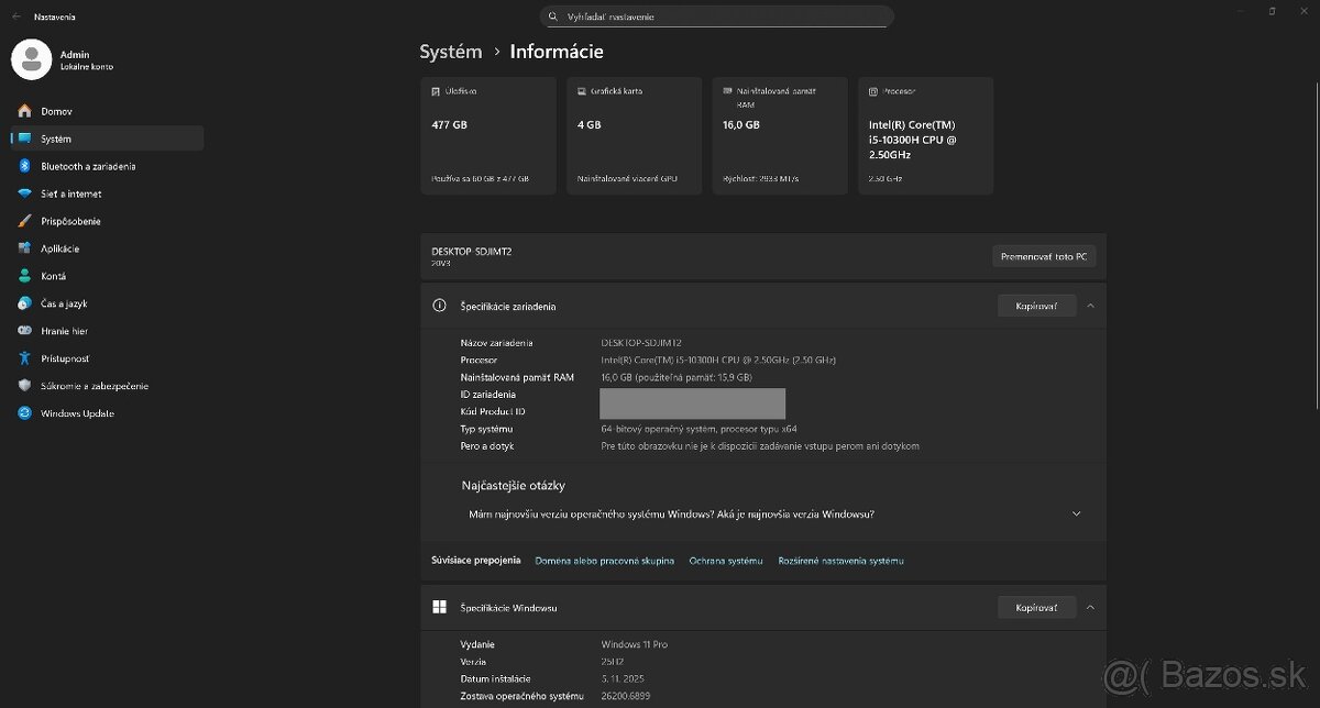 ThinkBook 15p /i5-10300H/16GB RAM/UHD/512GB SSD/GTX 1650 Ti - 14