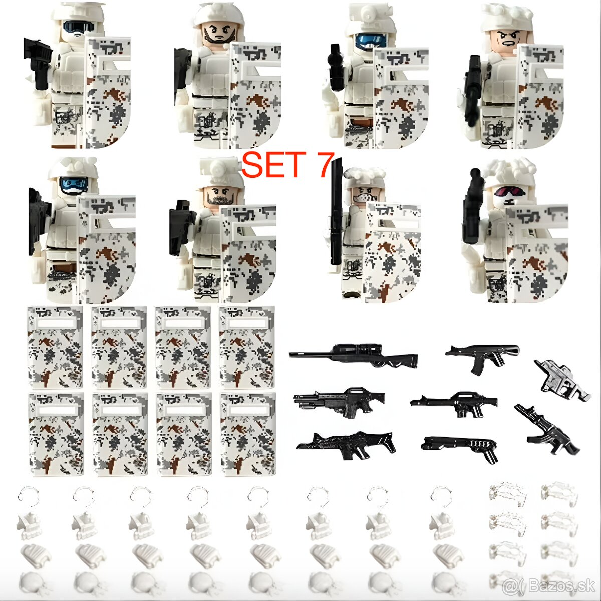 Rôzne sety vojakov 7 + doplnky - typ lego - nové - 14