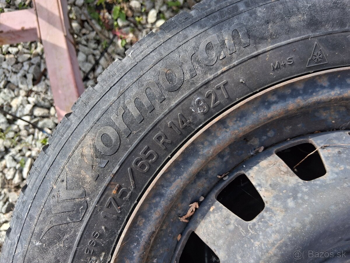 4 kusi zimných kolies na opel astra G 4x100 175/65 R14 - 14