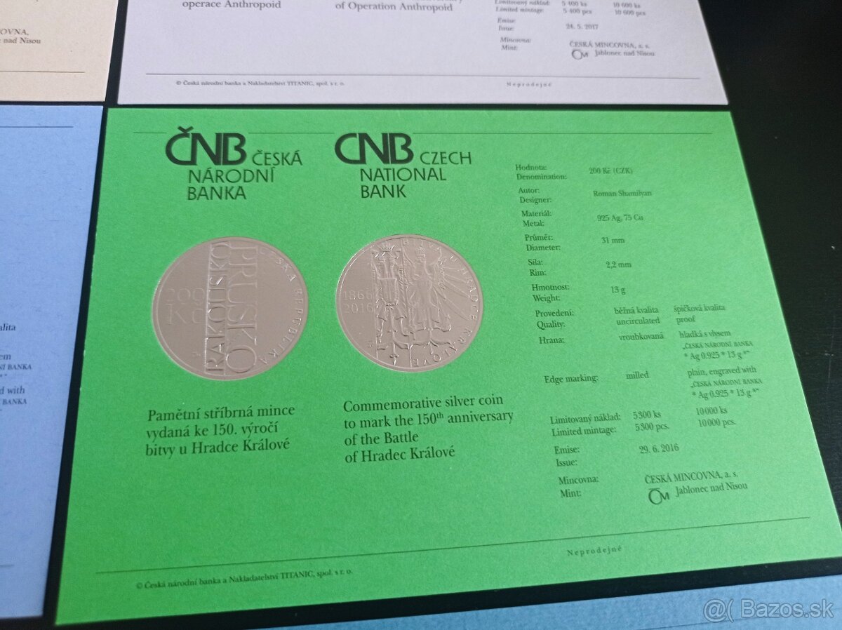 Strieborné mince 200 korún Česká Republika PROOF - 14