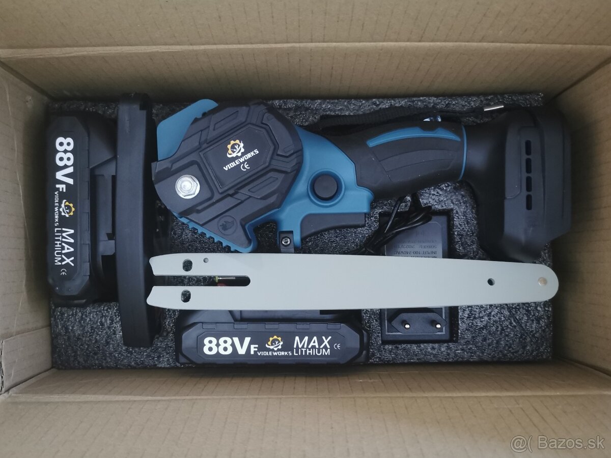 Kvalitná AKU Reťazová Píla + 2 baterky veľkosti 4", 6", 8 - 14